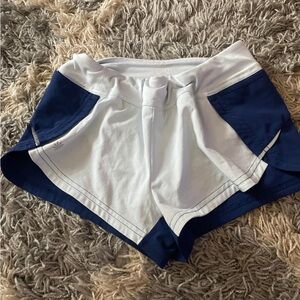 Athleta Blue and White Athletic Shorts Lightweight Breathable
